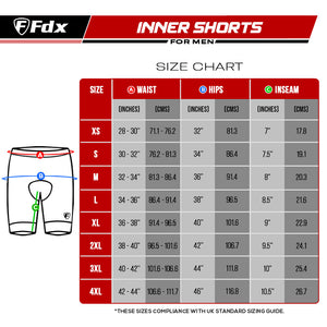 Fdx Black Men's Padded Cycling Undershorts / MTB Liner