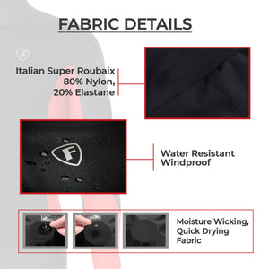 Fdx Men's Reflective Black Long Sleeve Cycling Jersey for Winter Roubaix Thermal Fleece Road Bike Wear Top Full Zipper, Pockets & Hi viz Reflectors - Thermodream