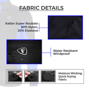 Fdx Long Sleeve Cycling Jersey for Men's Black Winter Roubaix Thermal Fleece Road Bike Wear Top Full Zipper, Pockets & Hi viz Reflectors - Thermodream