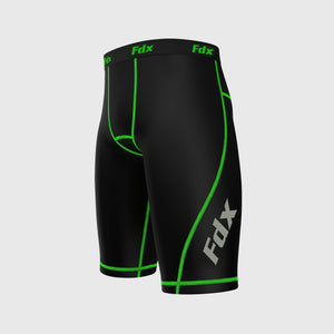 Fdx Men's Green & Black Gym Shorts Lightweight Summer Biking Shorts All Weather Quick Dry Slim Fit Compression Boxer Cycling Gear AU