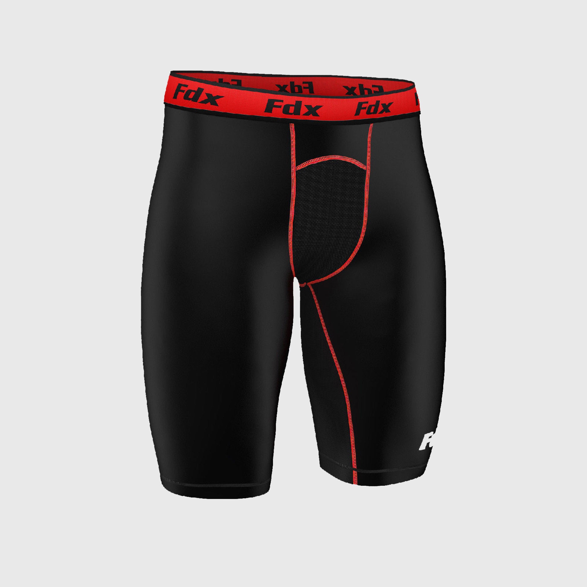 Fdx Men's Black & Red Compression Shorts Gym Workout Running Athletic Yoga Elastic Waistband Stretchable Breathable