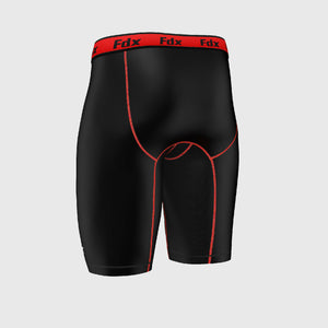 Fdx Men's Black & Red Compression Shorts Gym Workout Running Athletic Yoga Elastic Waistband Stretchable Breathable AU