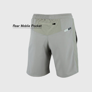 FDX Grey Best Men's Breathable Running Shorts Hi Vis Reflectors Waist Belt Anti Odor Moisture Wicking & Perfect for Trekking, Tennis, squash & Gym Sports & Outdoor
