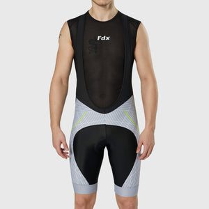 Fdx Mens Black & Grey Chamois Gel Padded Cycling Bib Shorts For Summer Roubaix Thermal Fleece Reflective Warm Leggings - Classic II Bike Shorts