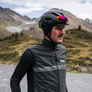 Fdx Men's Road Cycling Sleeveless Gilet Vest Black for Winter Clothing 360° Reflective, Lightweight, Windproof, Waterproof & Pockets