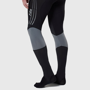 Fdx Breathable Men's Gel Padded Cycling Tights Black & Grey For Winter Roubaix Thermal Fleece Reflective Warm Stretchable Leggings - Thermodream Bike Long Pants