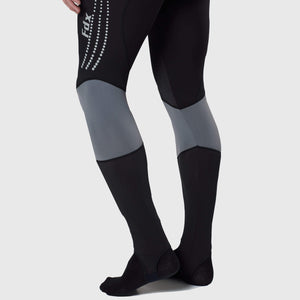 Fdx Mens Lightweight Gel Padded Cycling Bib Tights Black & Grey For Winter Roubaix Thermal Fleece Reflective Warm Leggings - Thermodream Bike Pants
