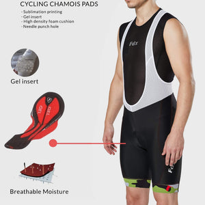 FDX Green & Black Cycling Bib Shorts For Men's 3D Padded comfortable biking bibs - Breathable Quick Dry bib Short, ultra-lightweight stretchable shorts for riding