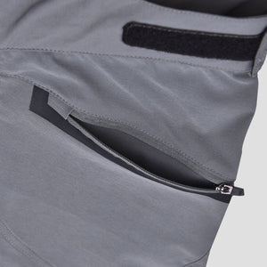 Men’s Gray MTB Shorts, Removable Padded Liner Lightweight Mountain Bike Shorts, Breathable Quick Dry Outdoor Cycle Pants with Cargo Pockets