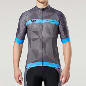 Fdx Splinter Blue Men's Short Sleeve Summer Cycling Jersey