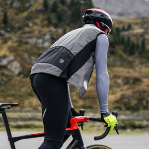 Fdx Men's Ultra Light Weight Grey Cycling Gilet Sleeveless Vest for Winter Clothing 360° Reflective, Lightweight, Windproof, Waterproof & Pockets