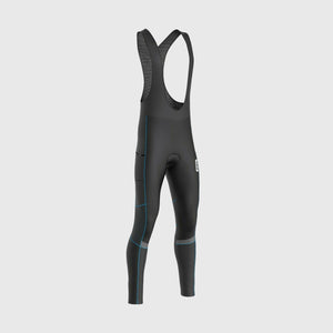 Fdx All Day Blue Men's Thermal Winter Cycling Cargo Bib Tights