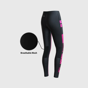 Fdx Pink & Black Compression Tights Leggings Gym Workout Running Athletic Yoga Elastic Waistband Stretchable Breathable Training Jogging Pants - Amrap