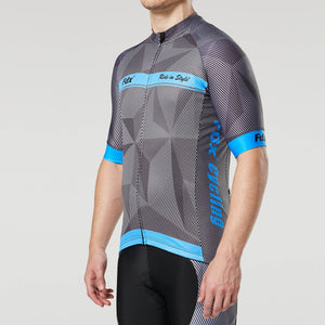 Fdx Splinter Blue Men's Short Sleeve Summer Cycling Jersey