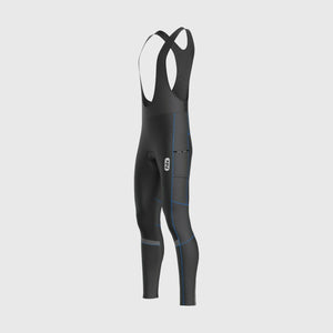 Fdx All Day Blue Men's Thermal Winter Cycling Cargo Bib Tights