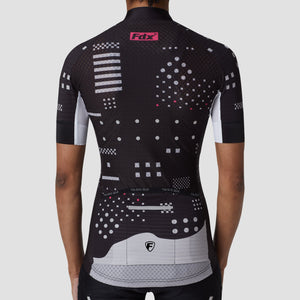 Fdx Women's Black Short Sleeve Cycling Jersey for Summer Best Road Bike Wear Top Light Weight, Full Zipper, Pockets & Hi-viz Reflectors - All Day