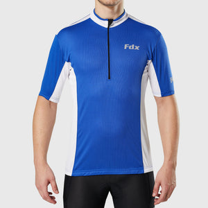 Fdx Vertex Blue Men's Short Sleeve Summer Cycling Jersey