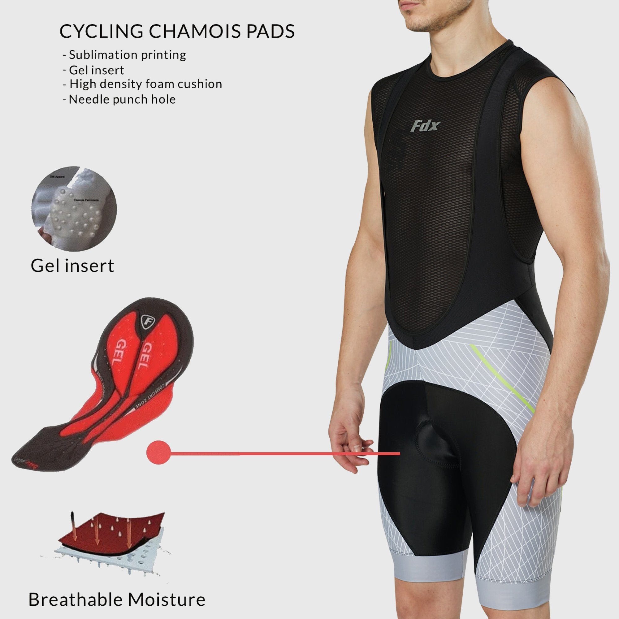 Fdx Men's Best Black & Grey Chamois Gel Padded Cycling Bib Shorts For Summer Roubaix Thermal Fleece Reflective Warm Leggings - Classic II Bike Shorts