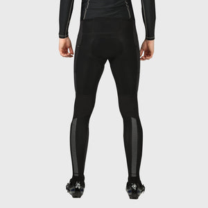 Fdx Men's Hi viz Reflective Gel Padded Cycling Tights Black For Winter Roubaix Thermal Fleece Reflective Warm Leggings - All Day Bike Long Pants