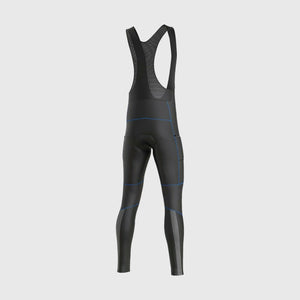 Fdx All Day Blue Men's Thermal Winter Cycling Cargo Bib Tights