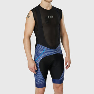 Fdx Men's Storage Pockets Anti Sweat Gel Padded Cycling Bib Shorts Black & Blue For Summer Roubaix Thermal Fleece Reflective Warm Leggings - Classic II Bike Shorts