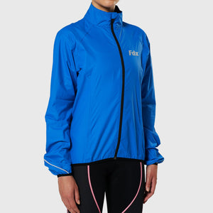 Fdx Women's Blue Thermal Cycling Jacket Waterproof Windproof Lightweight Hi Viz Reflectors & Pockets Winter Cycling Gear AU