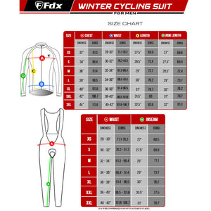 Fdx Men's Set Limited Edition Thermal Roubaix Long Sleeve Cycling Jersey & Bib Tights - Black