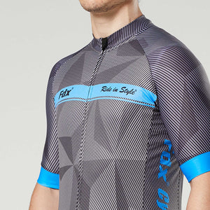 Fdx Splinter Blue Men's Short Sleeve Summer Cycling Jersey