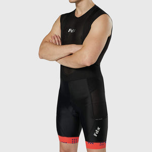 Fdx Men's Hi viz Reflective Anti Chafing Gel Padded Cycling Bib Shorts Black & Red For Summer Roubaix Thermal Fleece Reflective Warm Leggings - All Day Bike Shorts