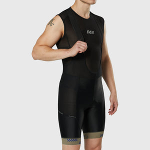 Fdx Breathable Men's Gel Padded Cycling Bib Shorts Black & Green For Summer Roubaix Thermal Fleece Reflective Warm Stretchable Leggings - All Day Bike Shorts