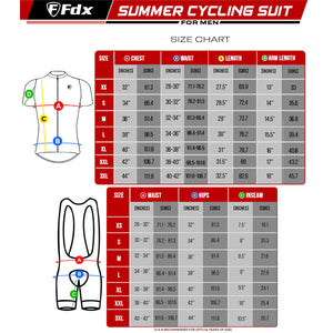 Fdx Men's Set Signature Blue Short Sleeve Summer Cycling Jersey & Bib Shorts