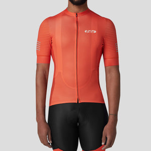 Fdx men’s Orange short sleeves full zip best cycling jersey breathable summer lightweight biking hi-viz Reflective details top, Hi-Viz Reflective skin friendly half sleeves mesh cycling shirt for indoor & outdoor riding with two back & 1 zip pockets