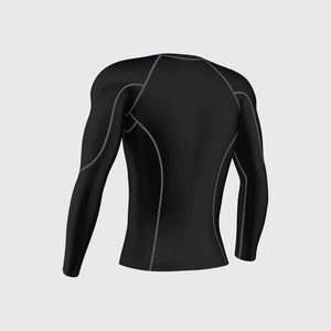 Fdx Breathable Compression Top for Mens Black & Grey  Running Gym Workout Wear Rash Guard Stretchable Breathable - Blitz
