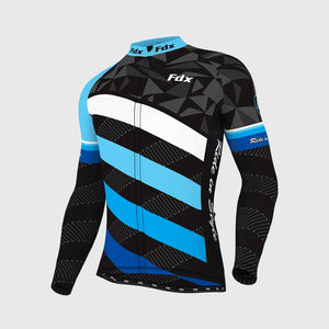 Fdx Equin Blue Men's Long Sleeve Winter Cycling Jersey
