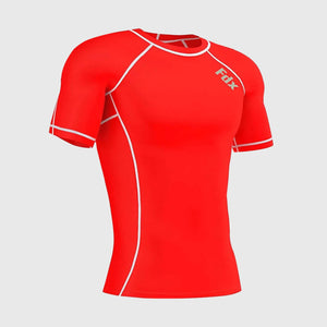 Fdx Cosmic Red Men's Short Sleeve Base Layer Gym Shirt – lightweight, moisture-wicking, and breathable red base layer, perfect for workouts and layering