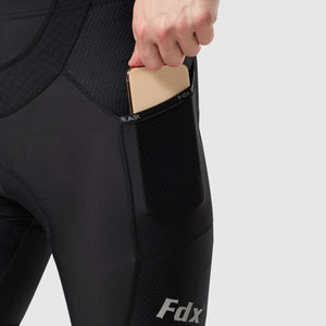 Fdx Men's Black Gel Padded Cycling Shorts for Summer Best Outdoor Road Bike Short Length Pants Breathable Reflective Details Leg Gripper - Essential 