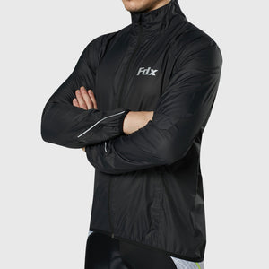 Fdx Waterproof Men's Black Cycling Jacket for Winter Thermal Casual Softshell Clothing Lightweight, Shaver proof, Packable ,Windproof, Pockets