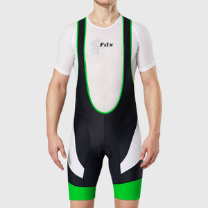 FDX Black & Green Men's Best Gel Padded Summer Cycling Shorts Outdoor Lightweight, Breathable Bike Short Length Bib - Windsor