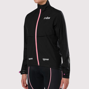 Fdx Black & Pink Women's Best Cycling Jacket for Winter Thermal Casual Softshell Clothing Lightweight, Windproof, Waterproof, air vents & Pockets - Evex