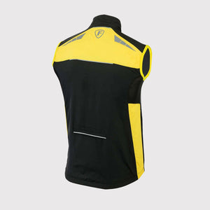Fdx Cycling Vest Yellow for Men's White Cycling Gilet Sleeveless Vest for Winter Clothing Hi-Viz Reflectors, Lightweight, Windproof, Waterproof & Pockets - Dart