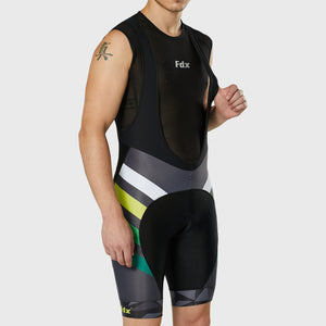 FDX Men’s Yellow Cycling Bib Shorts Gel Padded comfortable Cycling bibs - Breathable Quick Dry bibs, lightweight moisture wicking comfortable shorts UK