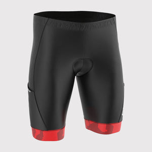 Fdx Men's Black & Red Gel Padded Cycling Shorts for Summer Best Outdoor Knickers Road Bike Short Length Pants - All Day