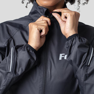 Fdx Women's Black Thermal Cycling Jacket Waterproof Windproof Lightweight Hi Viz Reflectors & Pockets Winter Cycling Gear AU