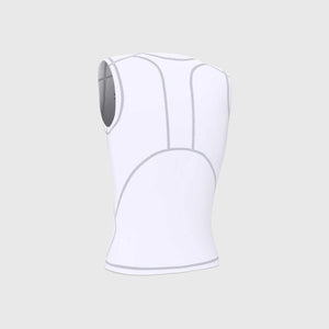 Fdx Men's Quick Dry Sleeveless Compression Top White Running Gym Workout Wear Rash Guard Stretchable Breathable Base layer Shirt - Aeroform