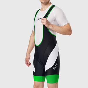 FDX Best  Summer Cycling Black & Green Men's Cycling Bib Short Breathable, Quick Dry & Lightweight hot season shorts bib - windsor
