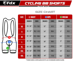 Fdx All Day Black Men's Gel Padded Summer Cycling Cargo Bib Shorts