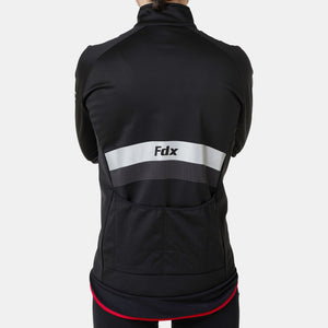 Fdx Winters Cycling Jacket for Mens Black & Red Casual Softshell Clothing Lightweight, Windproof, Waterproof & Pockets - Arch