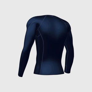 Fdx Compression Top for Men's Navy Blue Running Gym Workout Wear Rash Guard Stretchable Breathable - Thermolinx