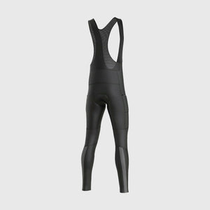 Fdx All Day Black Men's Thermal Winter Cycling Cargo Bib Tights