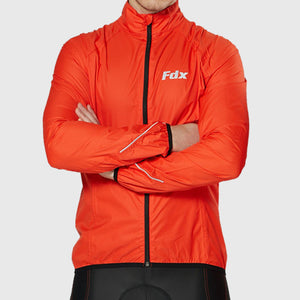 Fdx Winter's Thermal Reflective Hi-Viz Reflectors Cycling Jacket Orange Warm Casual Softshell Clothing Lightweight, Shaver proof, Packable ,Windproof, Waterproof & Pockets